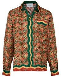 Casablanca Motif Print Silk Shirt