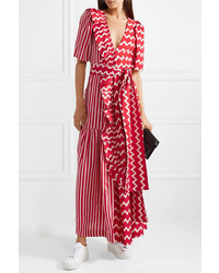 Stella McCartney Med Printed Silk Moire Maxi Dress