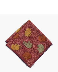 J.Crew Drakes Wool Silk Pocket Square In Elephant Print