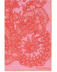 Valentino Floral Lace Print Silk Scarf