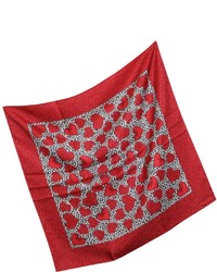 RED Valentino Valentino Red Camuhearts Print Silk Square Scarf