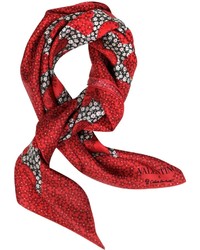 RED Valentino Valentino Red Camuhearts Print Silk Square Scarf