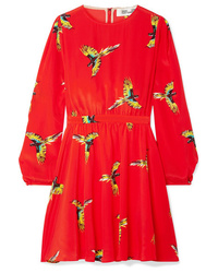 Diane von Furstenberg Printed Silk Crepe De Chine Mini Dress