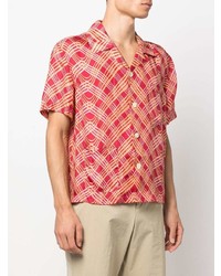 Bode Patterned Short Sleeved Silk Shirt