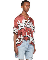 Amiri Red Playboy Edition Silk Tropical Short Sleeve Shirt