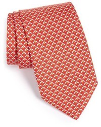 Red Print Silk Tie
