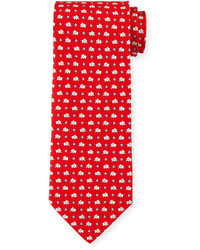 Salvatore Ferragamo Elephant Star Print Silk Tie