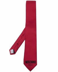 Moschino Logo Print Silk Tie