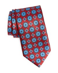Zegna Medallion Print Silk Tie In Md Red Fan At Nordstrom
