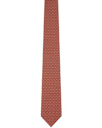 Salvatore Ferragamo Red Pink Silk Tie