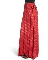 Band of Gypsies Foulard Print Wrap Skirt