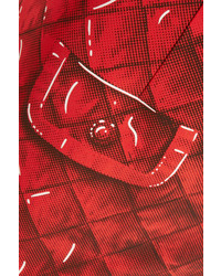 Moschino Printed Crepe Skirt Red