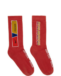 Reebok By Pyer Moss Red Collection 3 Logo Crew Socks