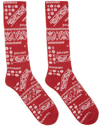 Palm Angels Red White Bandana Socks