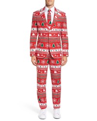 OppoSuits Winter Wonderland Trim Fit Two Piece Suit With Tie