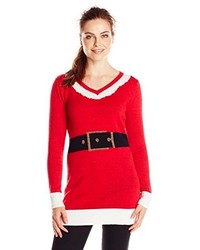 Red Print Sweater Dress