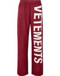 Vetements Printed Cotton Blend Jersey Track Pants