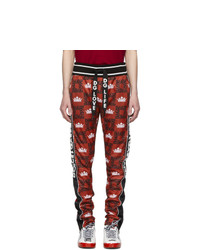 Dolce and Gabbana Red Crown Logo Lounge Pants