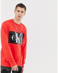 Calvin Klein Jeans Monogram Logo Red Sweat
