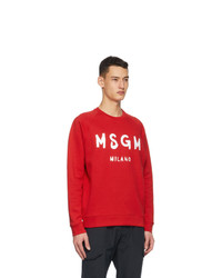 MSGM Red Artist Logo Sweatshirt