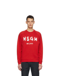 MSGM Red Artist Logo Sweatshirt