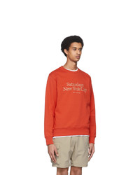 Saturdays Nyc Red Bowery Miller Standard Sweatshirt