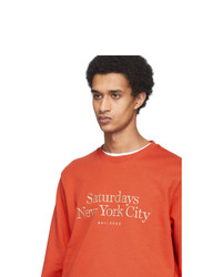 Saturdays Nyc Red Bowery Miller Standard Sweatshirt