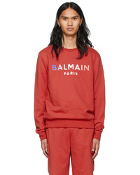 Balmain Red Cotton Sweatshirt