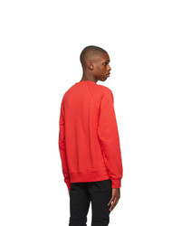 Balmain Red Flocked Logo Sweatshirt