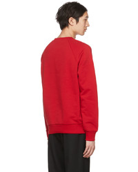 Balmain Red Flocked Sweatshirt
