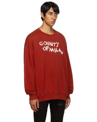 Marcelo Burlon County of Milan Red Script Sweatshirt