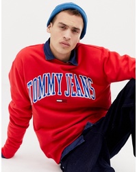 Tommy Jeans Relaxed Fit Collegiate Capsule Sweatshirt In Red