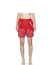 Rhude Red Logo Swim Shorts