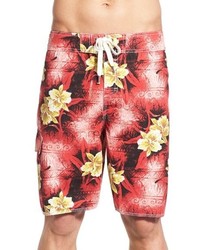 True Grit Waterman Vintage Hawaii Print Board Shorts