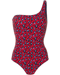 Stella McCartney Leopard Print One Shoulder Swimsuit