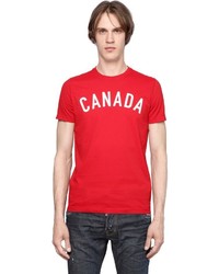 DSQUARED2 Canada Printed Cotton Jersey T Shirt
