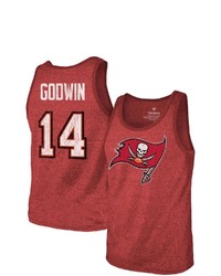 FANATICS Branded Chris Godwin Red Tampa Bay Buccaneers Name Number Tri Blend Tank Top