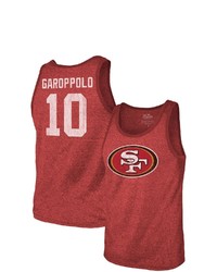 FANATICS Branded Jimmy Garoppolo Scarlet San Francisco 49ers Name Number Tri Blend Tank Top