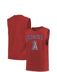 Majestic Threads Red Los Angeles Angels Softhand Muscle Tank Top