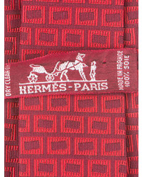 Hermes Herms Patterned Silk Tie