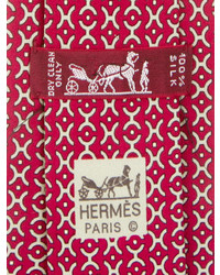 Hermes Herms Printed Silk Tie