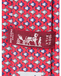 Hermes Herms Printed Silk Tie