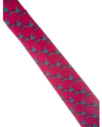 Hermes Herms Silk Fish Print Tie