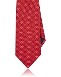Ermenegildo Zegna Micro Medallion Silk Necktie Red