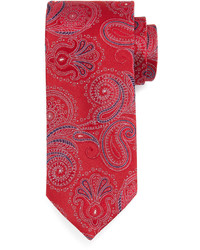 Paisley Print Silk Tie Red