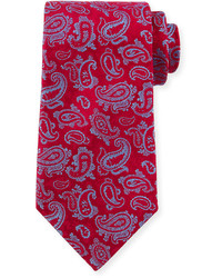Charvet Paisley Print Silk Tie Redblue