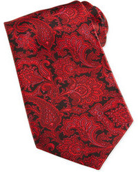 Stefano Ricci Paisley Print Woven Silk Tie Red