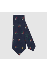 Gucci Silk Tie With Flowers