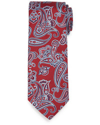 Brioni Textured Paisley Print Silk Tie Red
