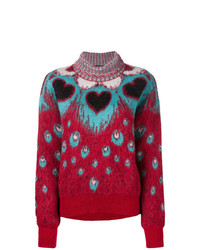 Just Cavalli Heart Intarsia Turtleneck Sweater